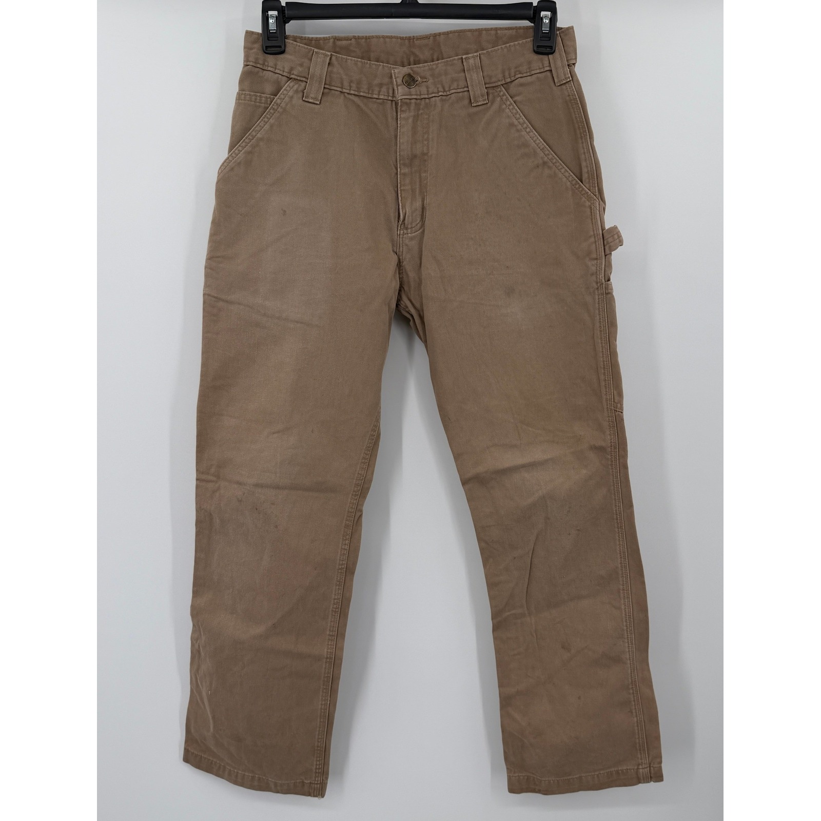 Carhartt B324-Dkh Washed Duck Work Dungaree Pants Khaki Tan 32x30 Mens